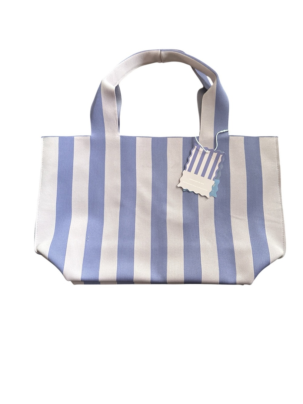 NWTS VIVERE  LIGHT PINK & PURPLE STRIPES KNIT SHOPPER TOTE BAG